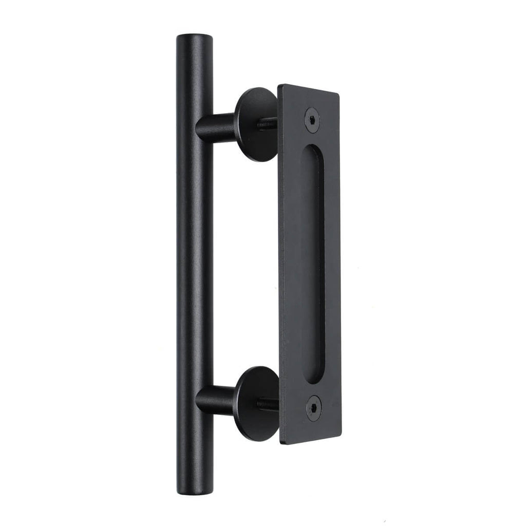 12 Inches Heavy Duty Pull and Flush Sliding Barn Door Handle Set Cylinder
